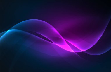 Karanlıkta parlayan dumanlı dalgalar