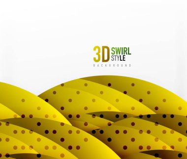 Girdap ve 3d efekti nesneleri, soyut şablon vektör tasarımı dalga