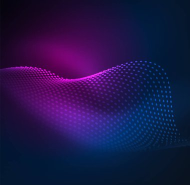 Tasarım şablonu parlayan parçacıkları dalga