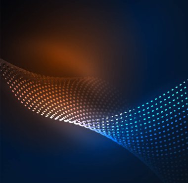 Tasarım şablonu parlayan parçacıkları dalga