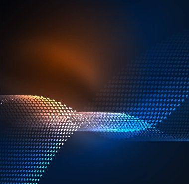 Tasarım şablonu parlayan parçacıkları dalga