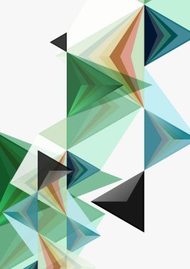 Üçgen düşük Poli vektör a4 boyutu geometrik soyut şablonu