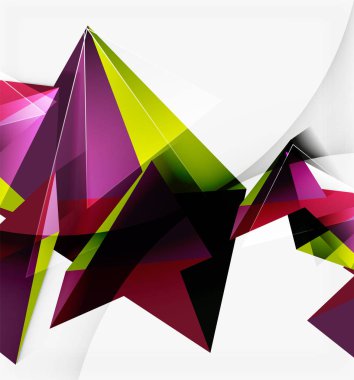 3D üçgenler ve Piramitler, soyut geometrik vektör