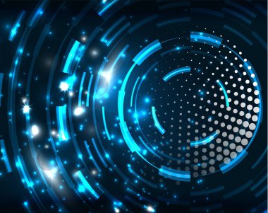 Neon Çemberleri Soyut Arkaplan