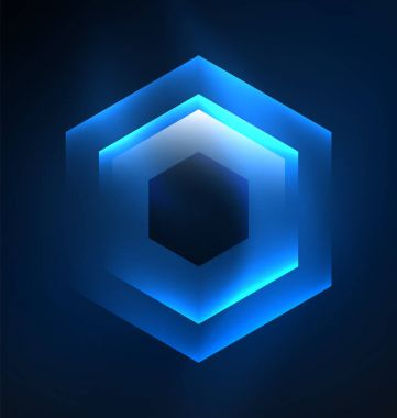 Arka plan Techno parlak cam altıgen yanarak bahislerin doğru vektör