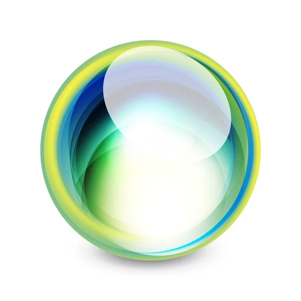 Esfera de vidro, elemento abstrato futurista — Vetor de Stock