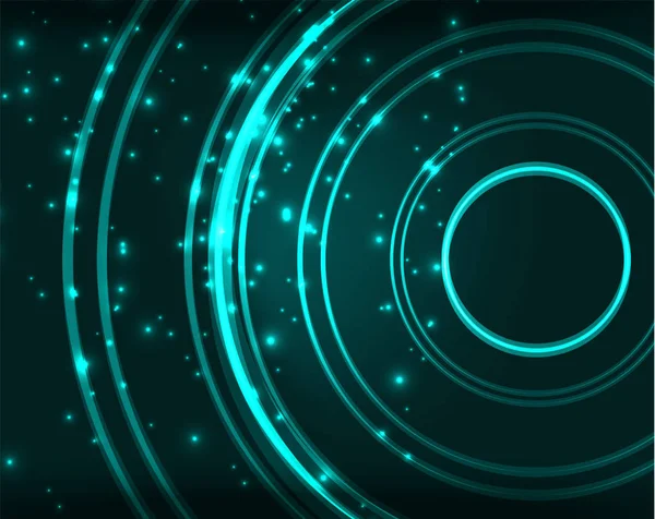 Neon Circles abstrakter Hintergrund — Stockvektor