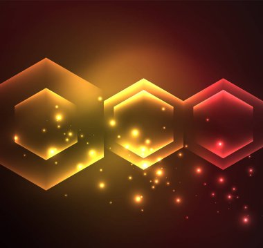 Arka plan Techno parlak cam altıgen yanarak bahislerin doğru vektör