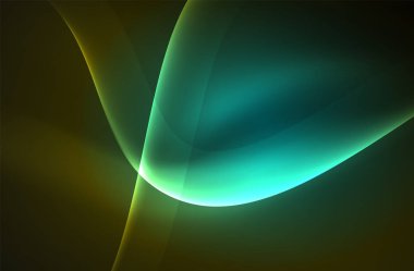 Karanlıkta parlayan dumanlı dalgalar