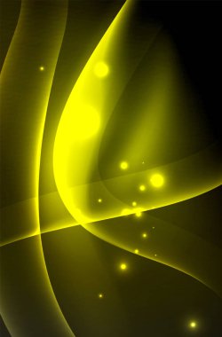 Karanlıkta parlayan dumanlı dalgalar