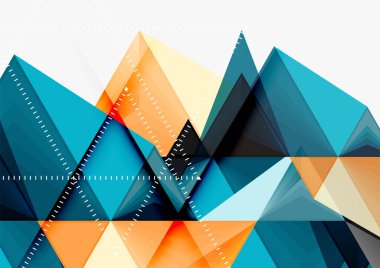 Üçgen düşük Poli vektör a4 boyutu geometrik soyut şablonu