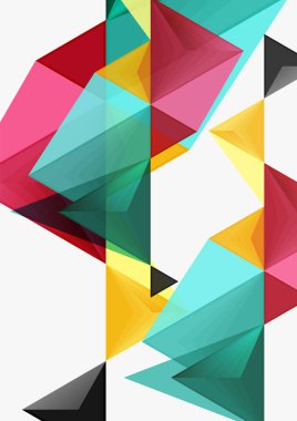 Üçgen düşük Poli vektör a4 boyutu geometrik soyut şablonu