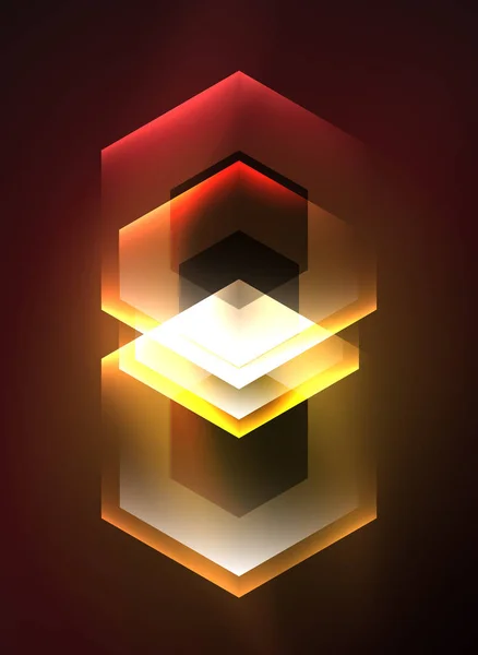 Techno verre brillant hexagones fond vectoriel — Image vectorielle