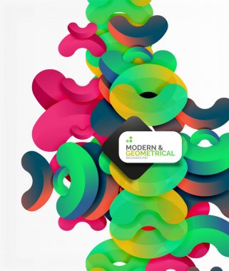 Beyaz renk geometrik yuvarlak şekiller