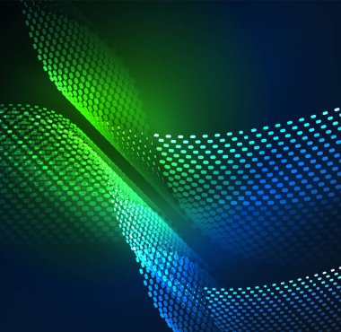 Tasarım şablonu parlayan parçacıkları dalga