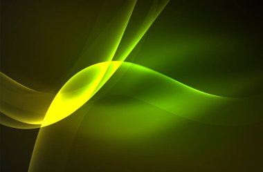 Karanlıkta parlayan dumanlı dalgalar