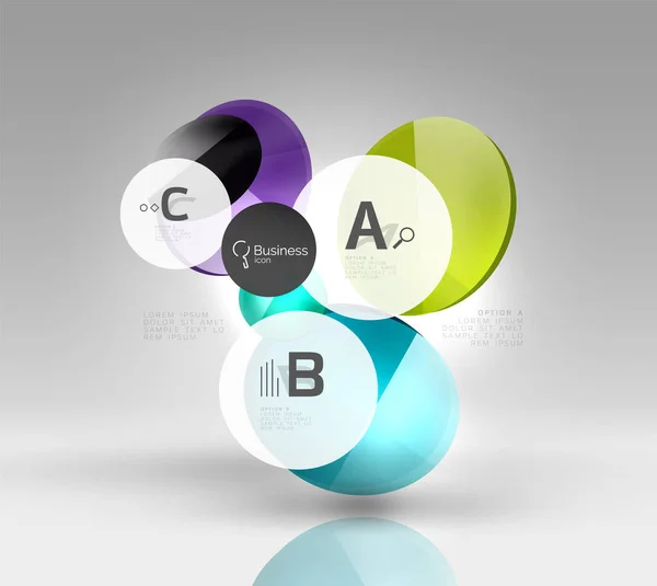 Infographie cercle brillant coloré — Image vectorielle