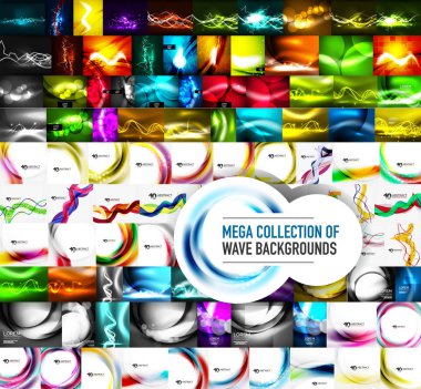 Vektör soyut dalga arka planlar mega toplama