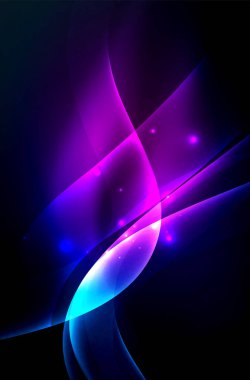 Karanlıkta parlayan dumanlı dalgalar