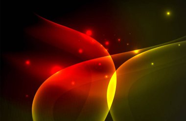 Karanlıkta parlayan dumanlı dalgalar