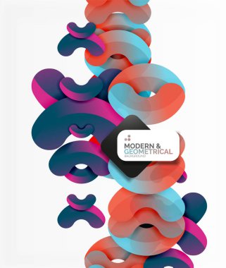 Beyaz renk geometrik yuvarlak şekiller