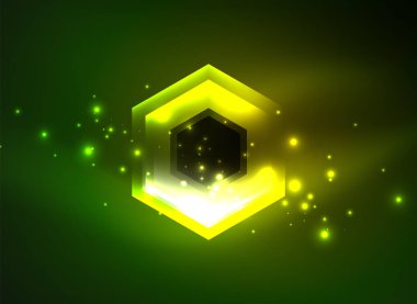 Arka plan Techno parlak cam altıgen yanarak bahislerin doğru vektör