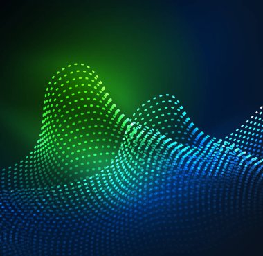 Tasarım şablonu parlayan parçacıkları dalga