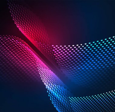 Tasarım şablonu parlayan parçacıkları dalga