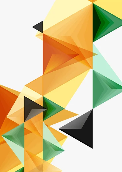 Dreieckige niedrige Poly-Vektor a4 Größe geometrische abstrakte Vorlage — Stockvektor