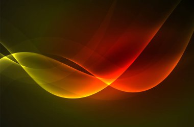 Karanlıkta parlayan dumanlı dalgalar