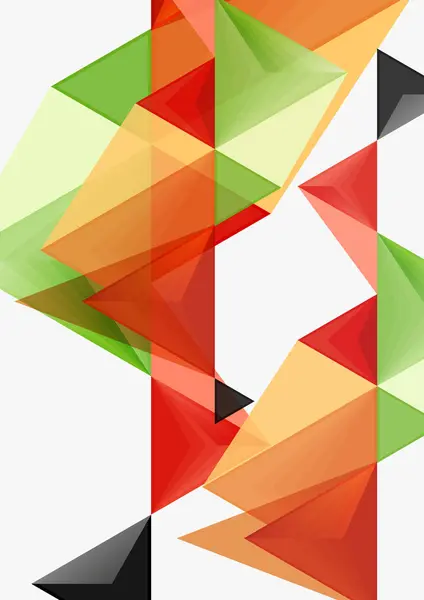 三角形の低ポリ ベクトル a4 サイズ幾何学的抽象テンプレート — ストックベクタ