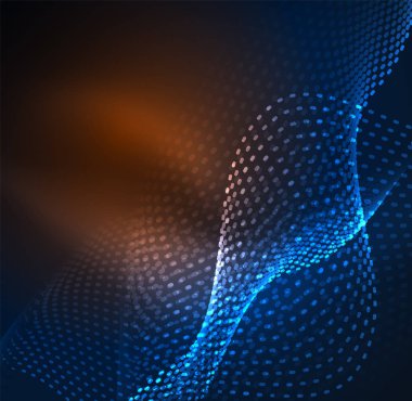 Tasarım şablonu parlayan parçacıkları dalga