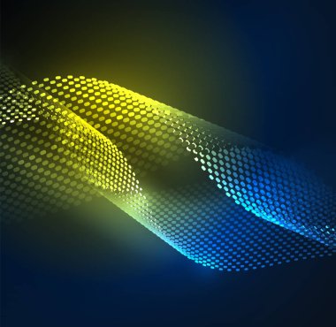 Tasarım şablonu parlayan parçacıkları dalga