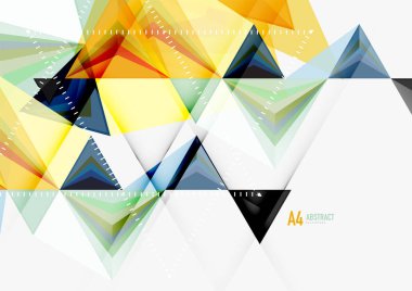Üçgen düşük Poli vektör a4 boyutu geometrik soyut şablonu