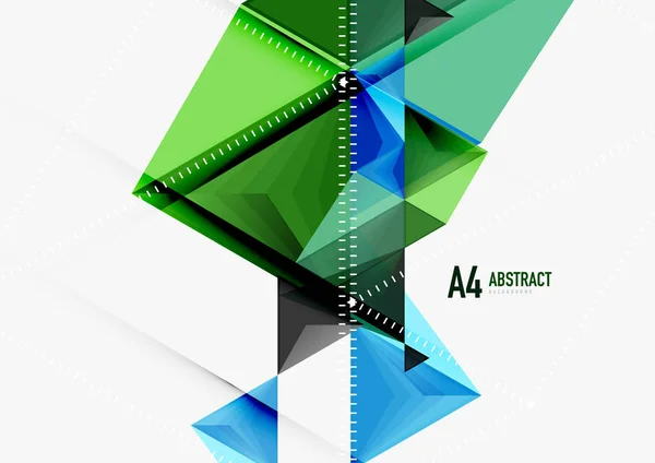 Driehoekige laag poly vector a4 formaat geometrische abstracte sjabloon — Stockvector