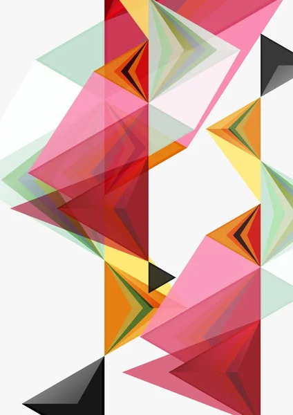 Triangulära låg poly vektor a4 storlek geometrisk abstrakta mall — Stock vektor