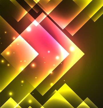 Kareler ve parlak parlayan etkileri koyu arka plan tasarımı