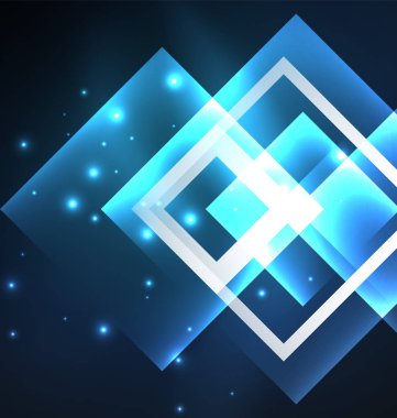 Kareler ve parlak parlayan etkileri koyu arka plan tasarımı