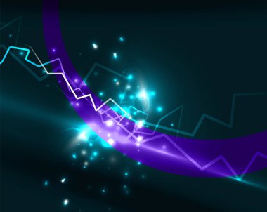 Neon yıldırım vektör arka plan