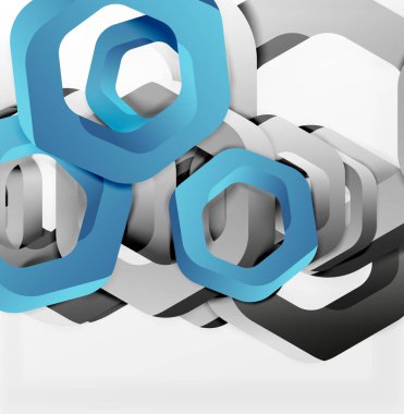 Üst üste gelen altıgenler arka planı Tasarla