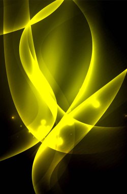 Karanlıkta parlayan dumanlı dalgalar