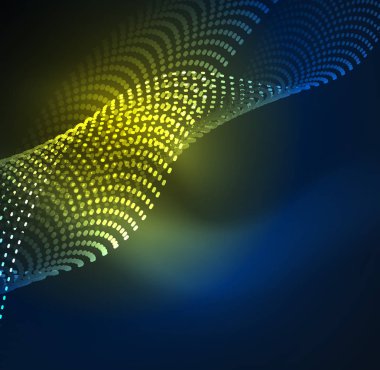 Tasarım şablonu parlayan parçacıkları dalga