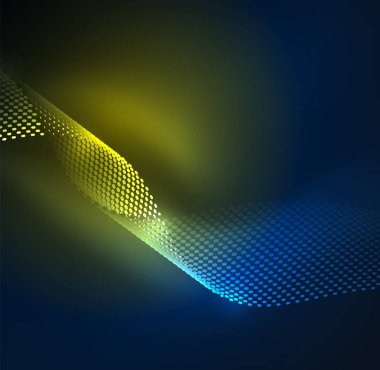 Tasarım şablonu parlayan parçacıkları dalga