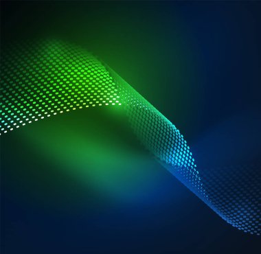 Tasarım şablonu parlayan parçacıkları dalga