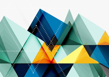 Üçgen düşük Poli vektör a4 boyutu geometrik soyut şablonu