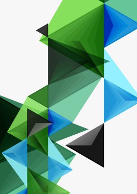 Üçgen düşük Poli vektör a4 boyutu geometrik soyut şablonu