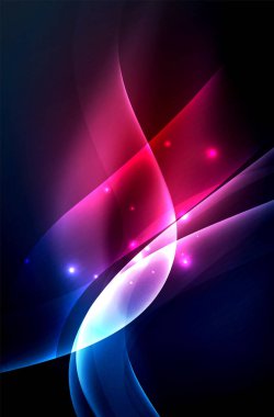 Karanlıkta parlayan dumanlı dalgalar