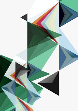 Üçgen düşük Poli vektör a4 boyutu geometrik soyut şablonu