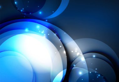 Dijital illüstrasyon, parlayan dalgalar ve daireler