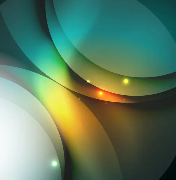 Sich überlappende Kreise auf glühend abstraktem Hintergrund — Stockvektor